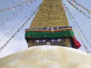 Kathmandu - Detail van de stupa van de Bodnath tempel